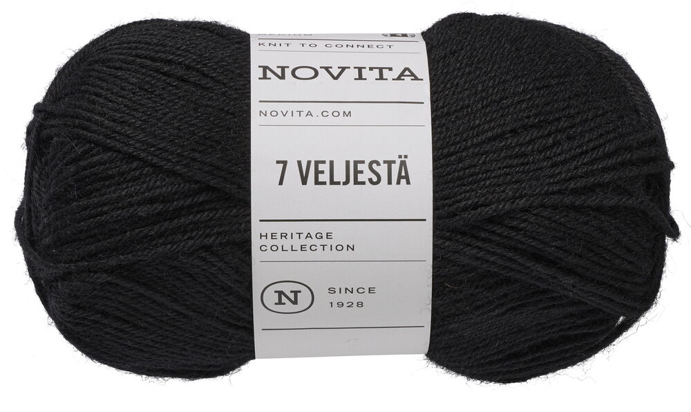Garn Novita 7 Brothers 100 g Svart