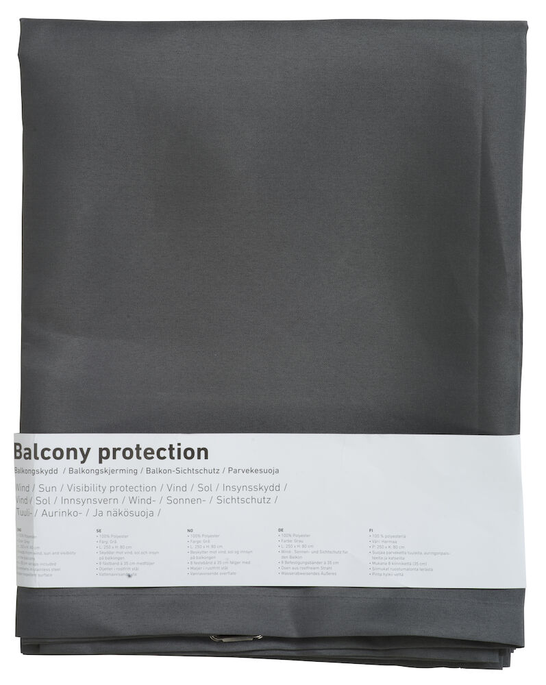 Balkongskydd 250x80 cm Grå 100% polyester