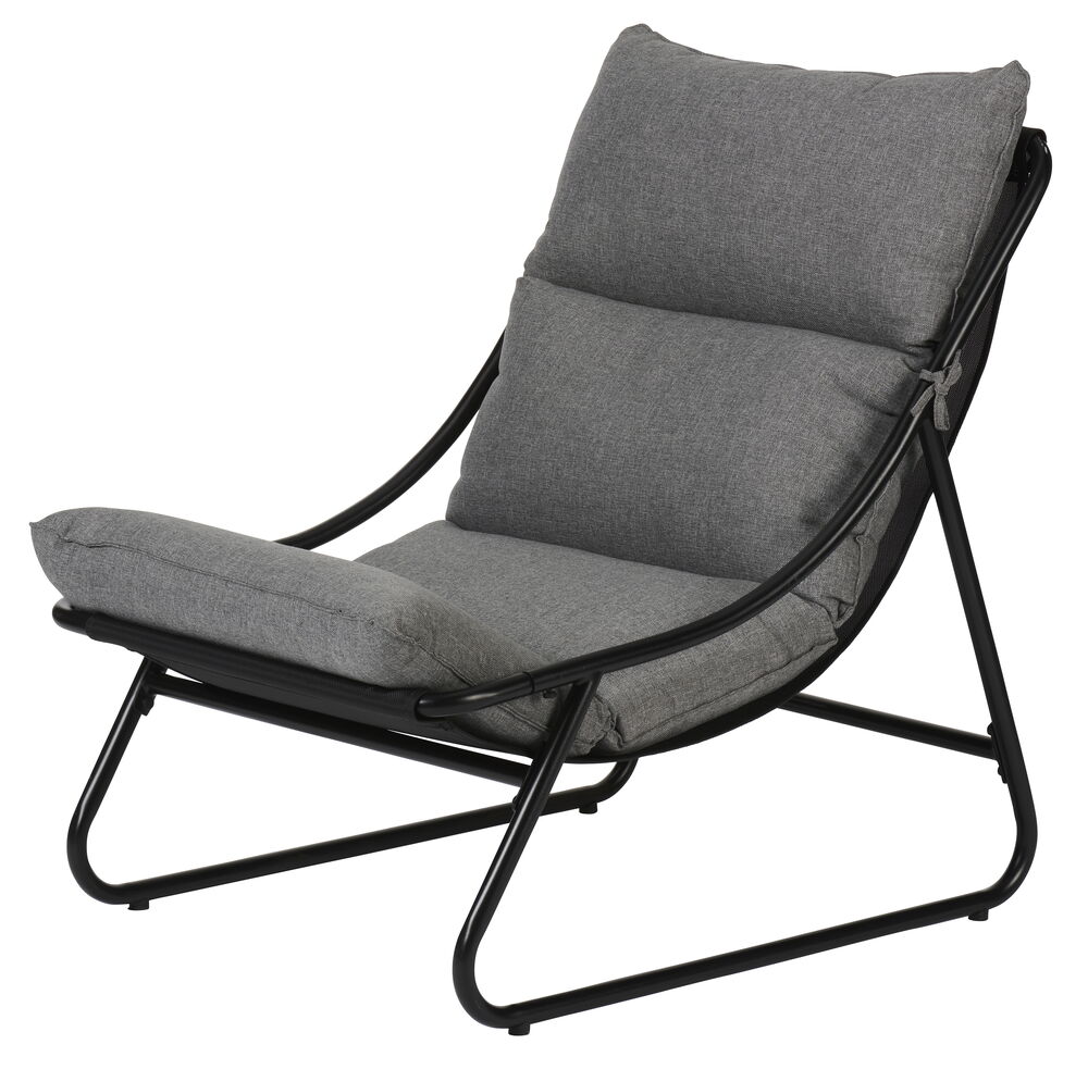 Relaxstol Bari 70x93,5x89 cm Svart/Grå