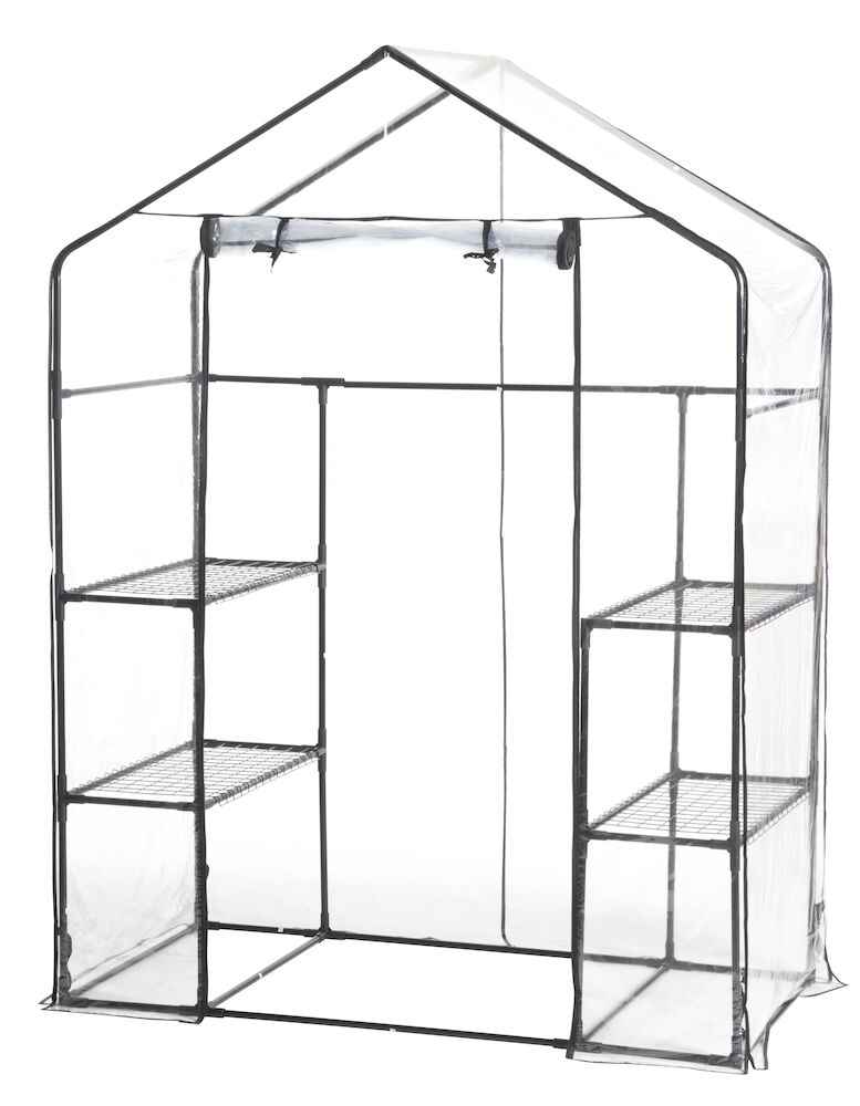 Växthus 143x73x195 cm Svart Stål