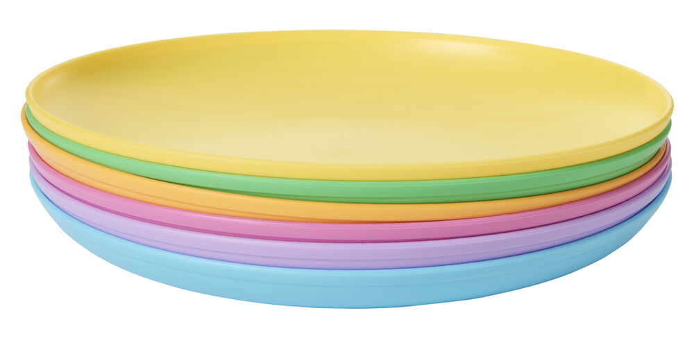 Tallrik Picnic 6-pack Blandade färger PP-plast