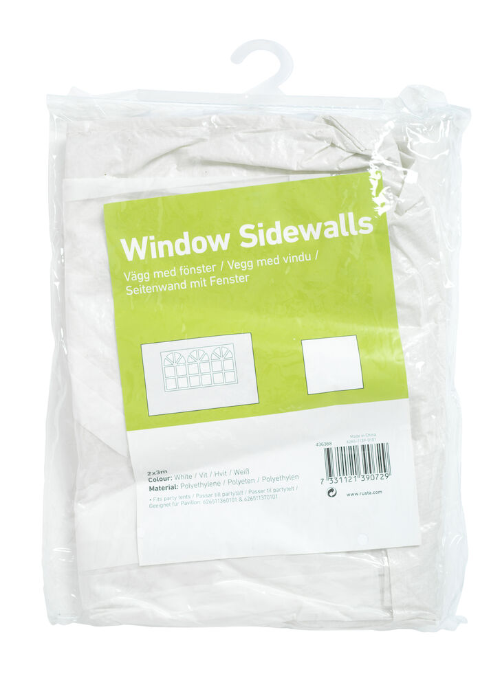 Vägg med fönster 3x2 m Vit Polyeten 1-pack