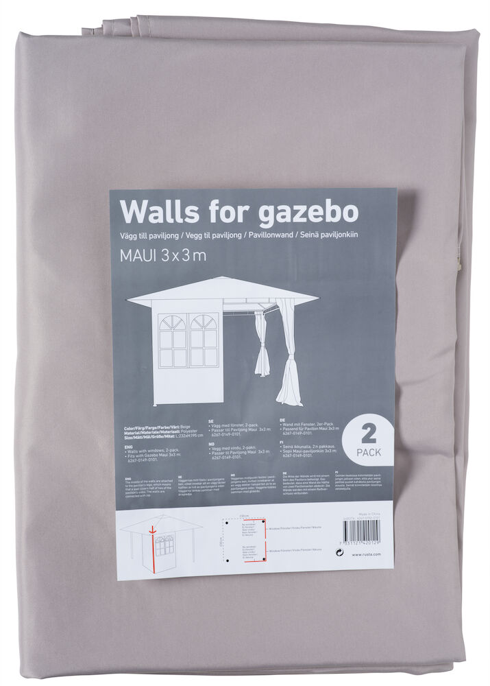 Vägg med fönster Maui 2,95x2,95 m 2-pack
