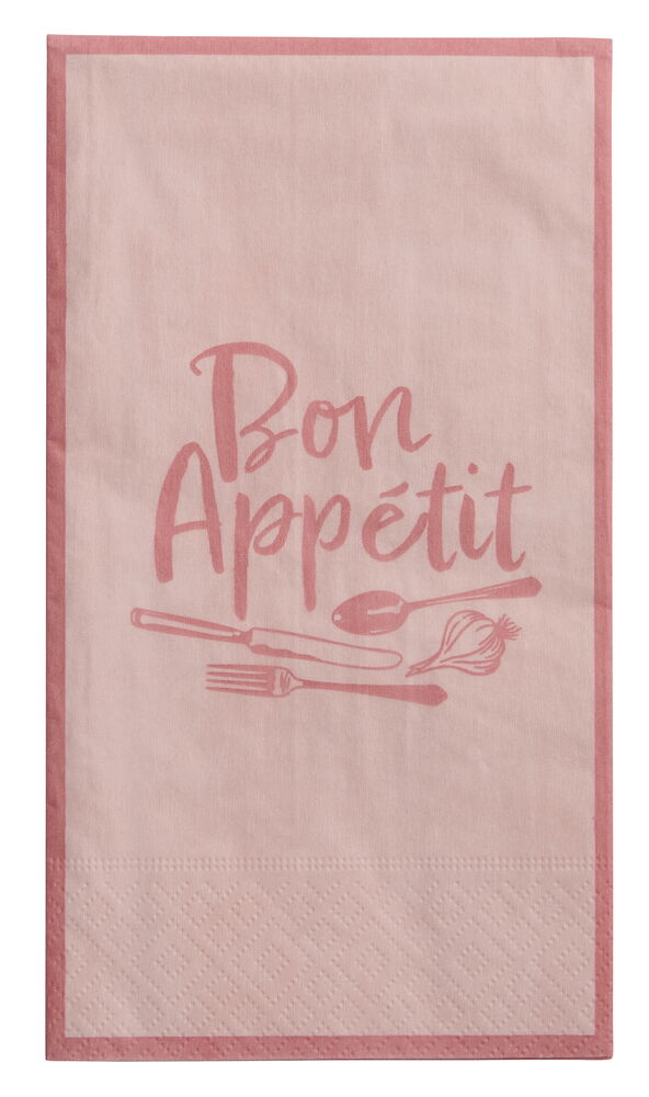 Servetter Rektangulära 15-pack Bon appetit Rosa