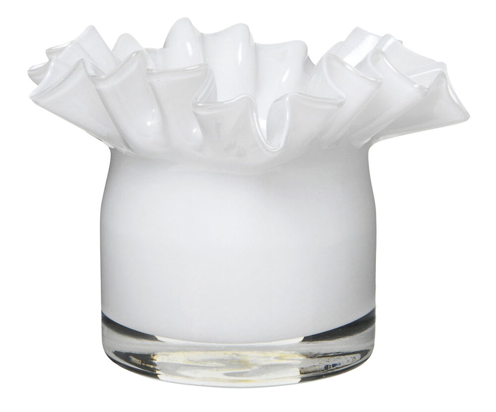 Värmeljushållare Coralie 12x9 cm Vit Glas