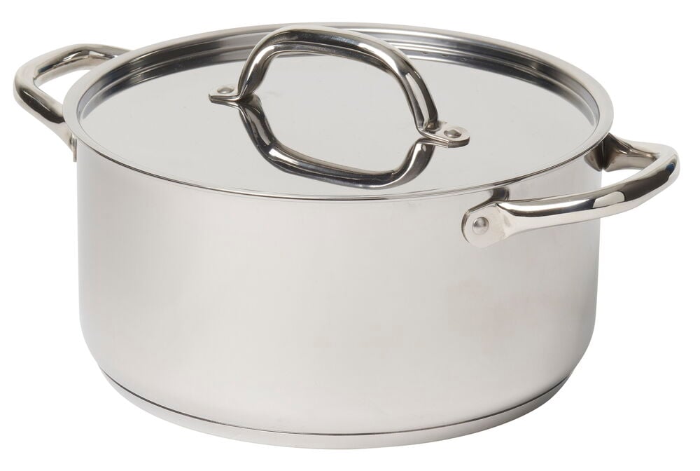 Gryta med lock 5 liter Rostfritt stål
