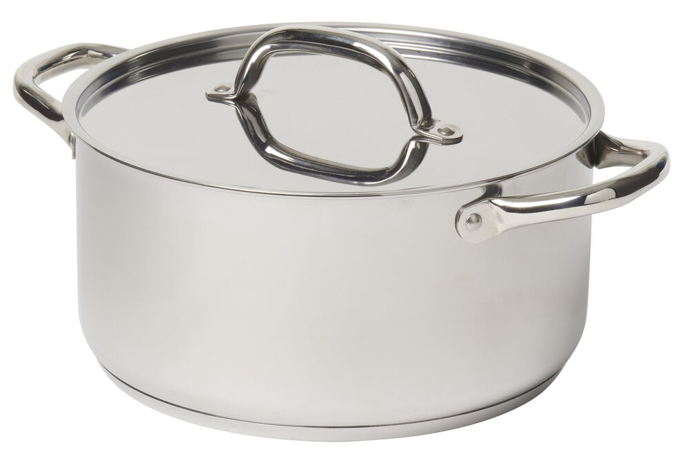 Gryta med lock 5 liter Rostfritt stål
