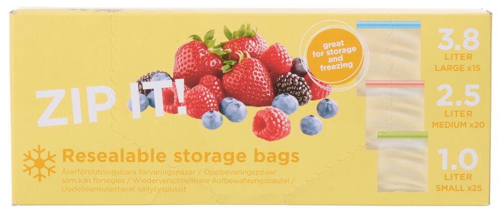 Fryspåse, ziplock