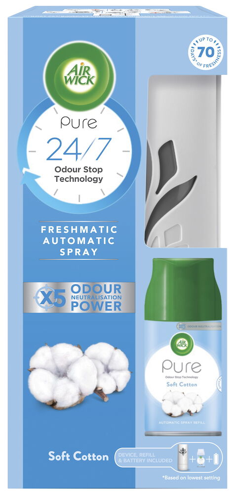 Automatischer Lufterfrischer Air Wick Freshmatic 250 ml Pure Soft Cotton