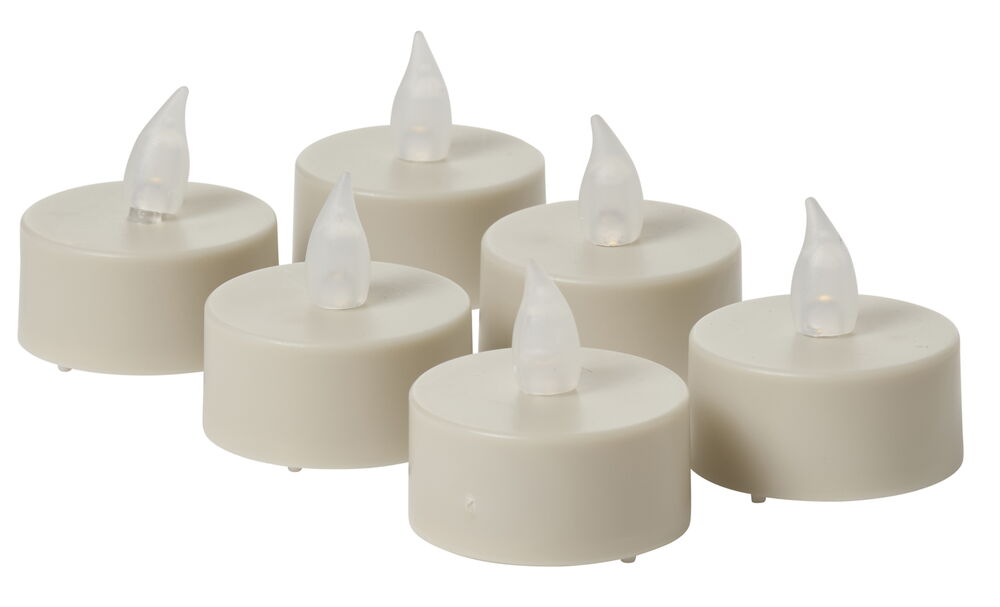 Värmeljus LED Sanda 6-pack Beige