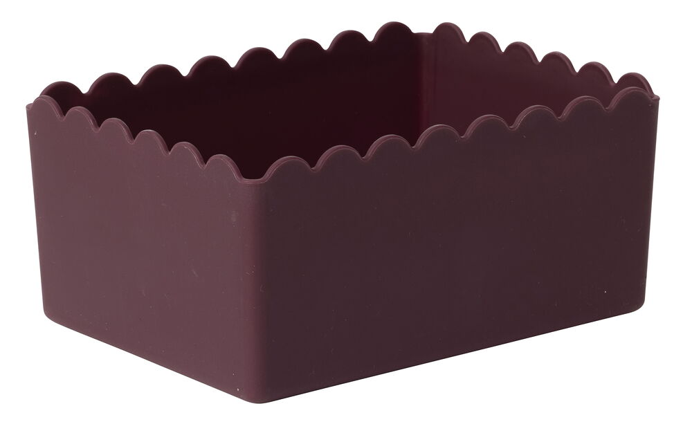 Förvaringslåda Wictoria Scallop edge 14x10,5x6,5 cm Vinröd Liten