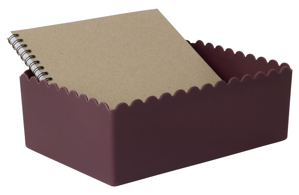 Förvaringslåda Wictoria Scallop edge 22,5x15,5x7,5 cm Vinröd Stor