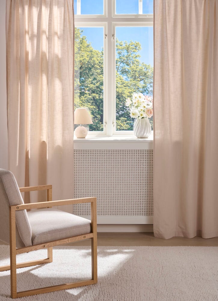 Vorhänge Elsaform 110x220 cm Beige Baumwolle 2er-Pack